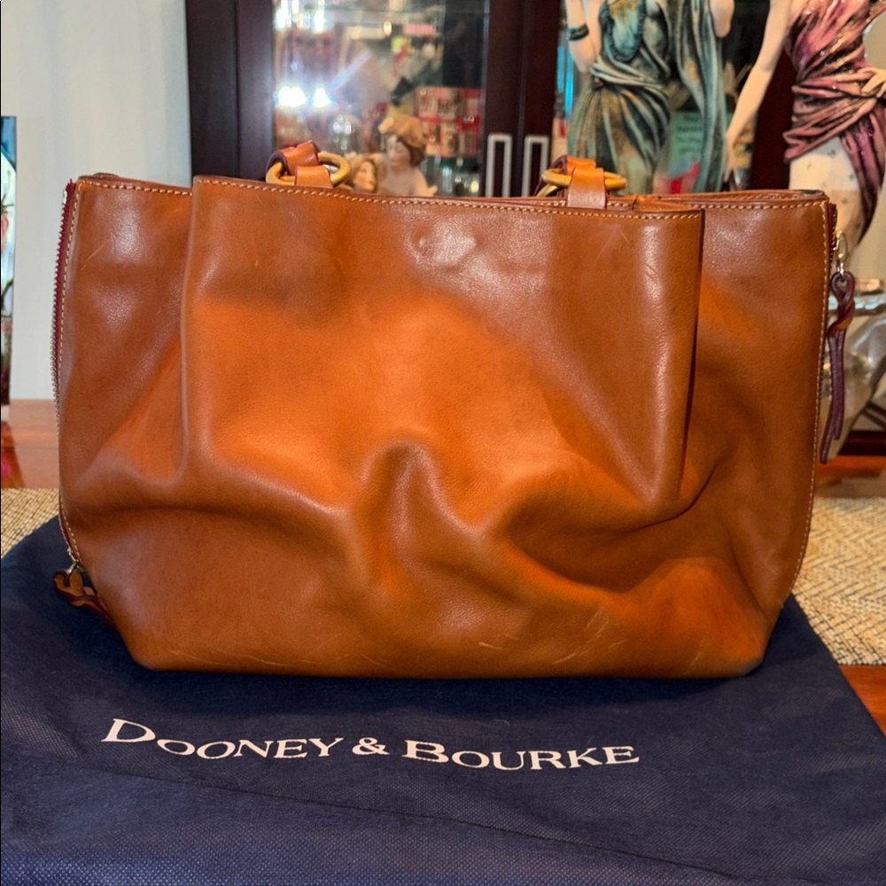 Dooney & Bourke Tan Leather Shoulder Bag - Picture 6 of 16